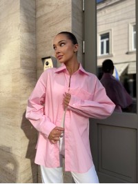 Бавовняна жіноча сорочка рожевого кольору 34085