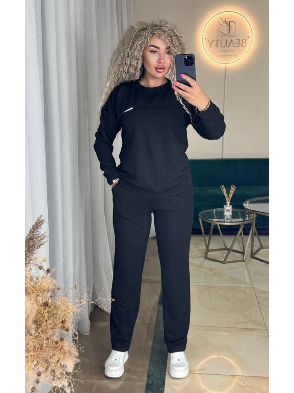 Жіночий спортивний костюм чорного кольору 34103