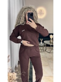 Жіночий спортивний костюм коричневого кольору 34105