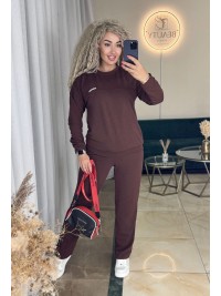 Жіночий спортивний костюм коричневого кольору 34105