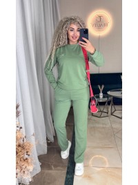 Жіночий спортивний костюм оливкового кольору 34106