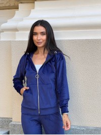 Жіночий спортивний костюм на блискавці синього кольору 34112