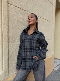 Базова жіноча сорочка графiтового кольору 34136