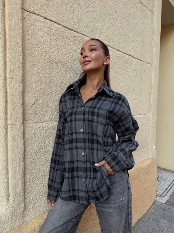 Базова жіноча сорочка графiтового кольору 34136