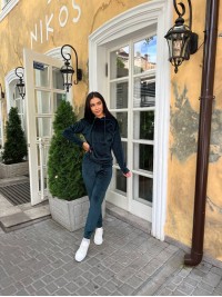 Жіночий спортивний костюм смарагдового кольору 34155