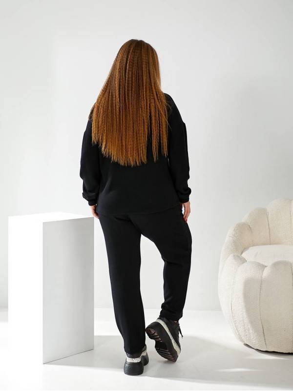 Жiночiй прогулянковий костюм з ангори чорного кольору 34160