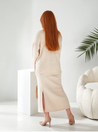 Жiночiй прогулянковий костюм зi спiдницею бежевого кольору 34167