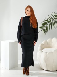 Жiночiй прогулянковий костюм зi спiдницею чорного кольору 34169