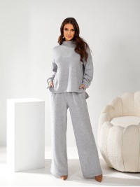 Жiночiй брючний костюм з ангори сiрого кольору 34173