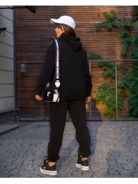 Жіночий спортивний костюм на флiсi чорного кольору 34192