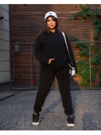 Жіночий спортивний костюм на флiсi чорного кольору 34192