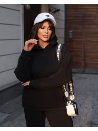 Жіночий спортивний костюм на флiсi чорного кольору 34192