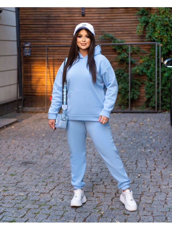 Жіночий спортивний костюм на флiсi блакитного кольору 34194