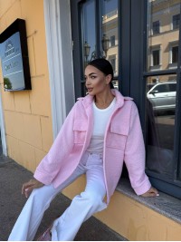 Тепла жiноча сорочка рожевого кольору 34226