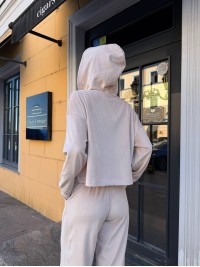 Велюровий жіночий костюм на змiйцi бежевого кольору 34264