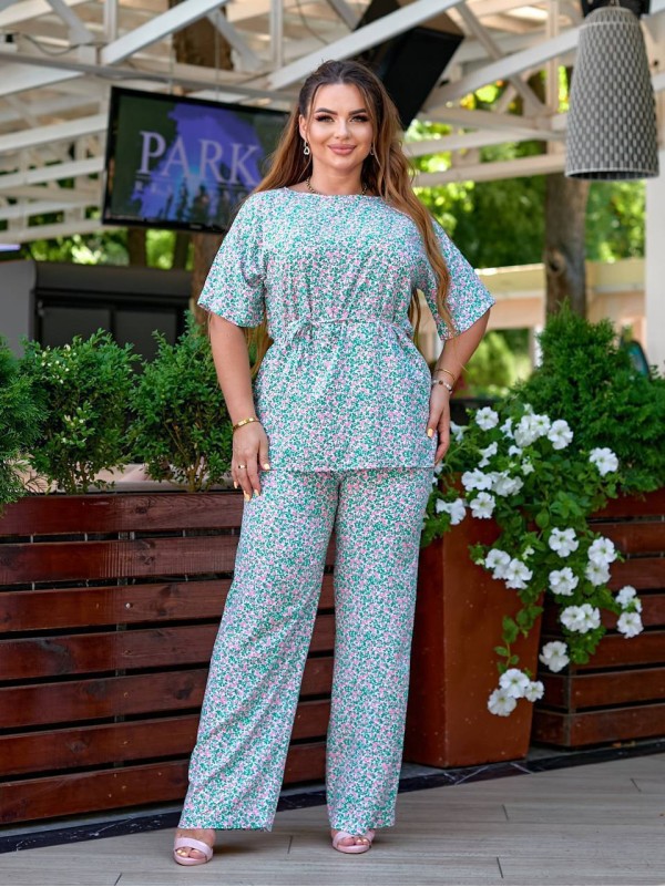 Жiночий прогулянковий костюм м'ятного кольору 34297