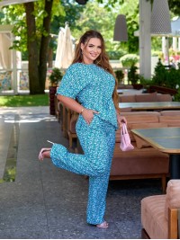 Жiночий прогулянковий костюм бірюзового кольору 34298