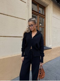 Жiночий прогулянковий костюм чорного кольору 34306