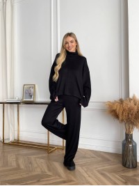 Жiночий прогулянковий костюм чорного кольору 34315