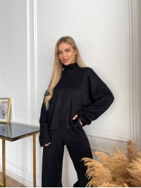 Жiночий прогулянковий костюм чорного кольору 34315