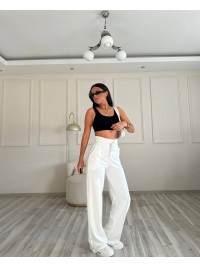 Жіночі спортивні штани молочного кольору 34340