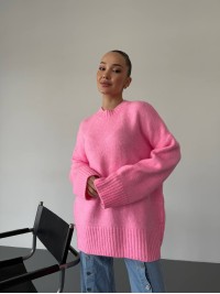 Жіночий базовий светр рожевого кольору 34345