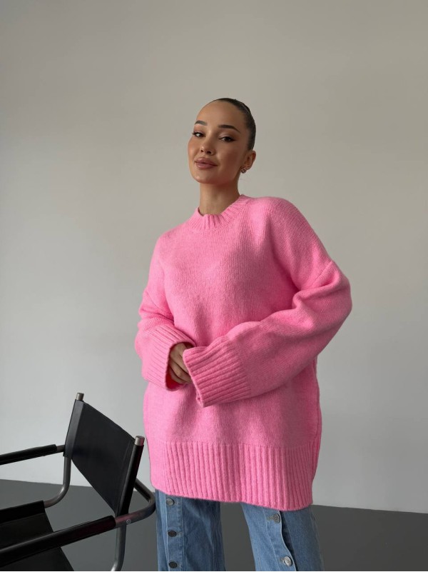 Жіночий базовий светр рожевого кольору 34345
