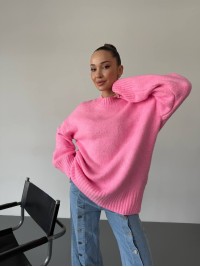 Жіночий базовий светр рожевого кольору 34345