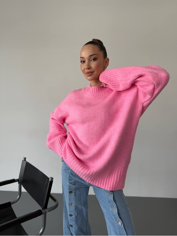 Жіночий базовий светр рожевого кольору 34345
