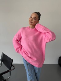 Жіночий базовий светр рожевого кольору 34345