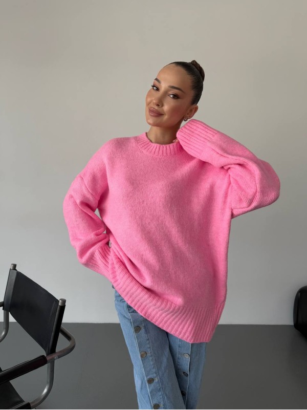 Жіночий базовий светр рожевого кольору 34345