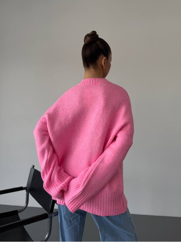 Жіночий базовий светр рожевого кольору 34345