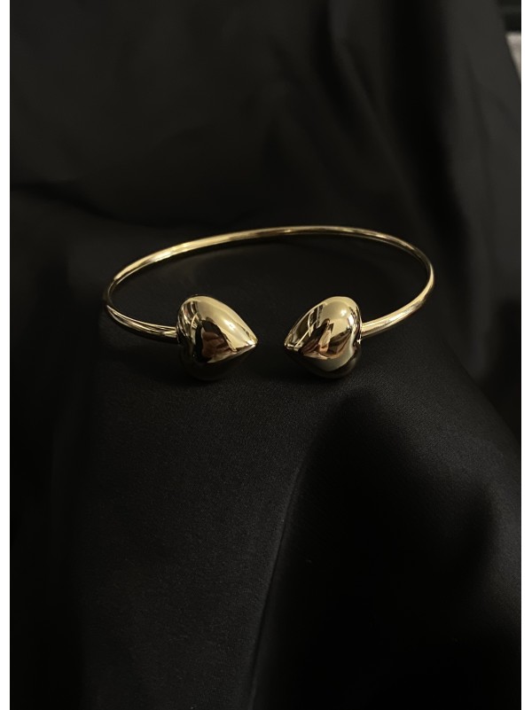 Браслет манжет Сердечки золотого кольору 34385