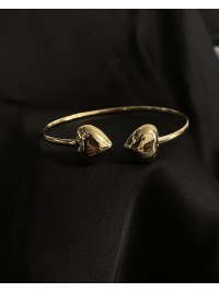 Браслет манжет Сердечки золотого кольору 34385