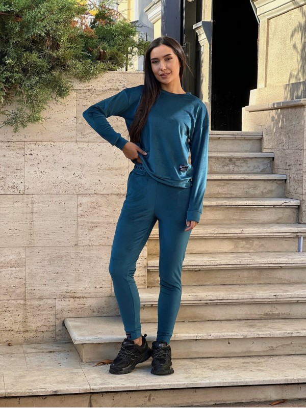 Жіночий спортивний костюм смарагдового кольору 34436