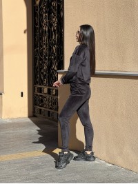 Жіночий спортивний костюм чорного кольору 34437