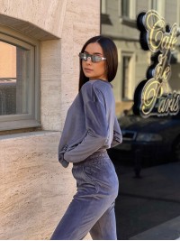 Жіночий спортивний костюм графiтового кольору 34438