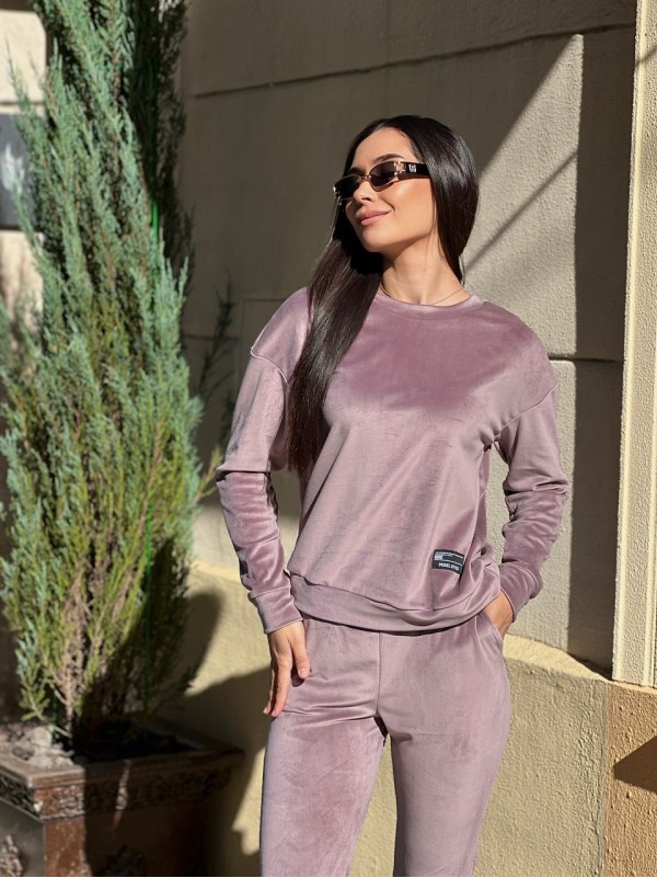 Жіночий спортивний костюм пудрового кольору 34439