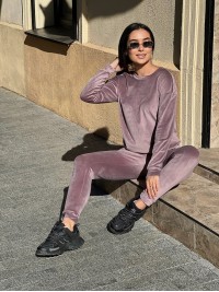 Жіночий спортивний костюм пудрового кольору 34439