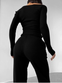 Ангоровий прогулянковий костюм чорного кольору 34448