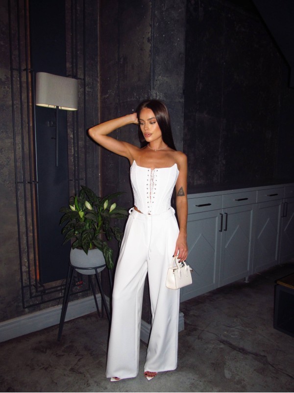 Жiночi базовi класичнi брюки молочного кольору 34454