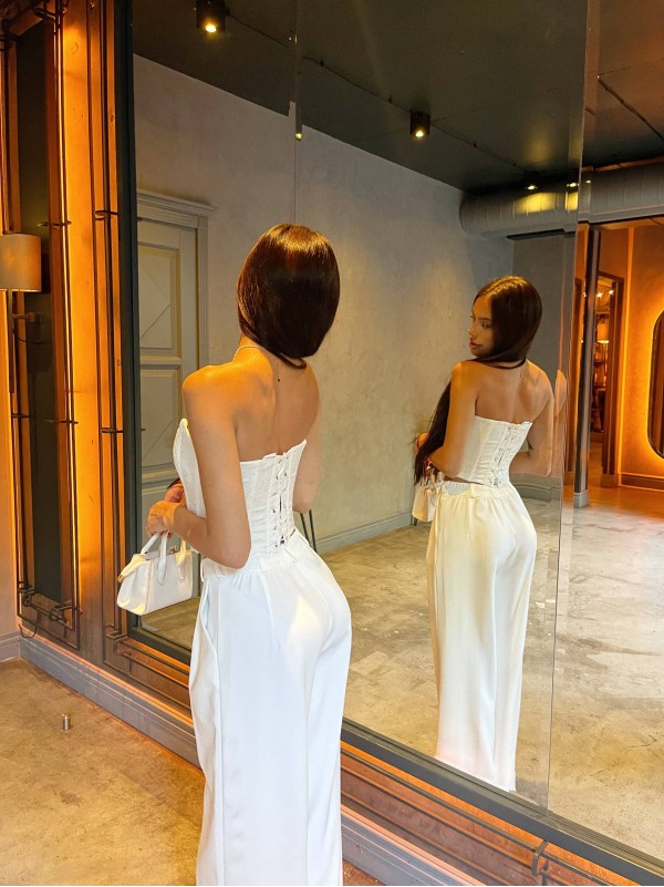 Жiночi базовi класичнi брюки молочного кольору 34454