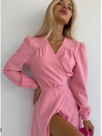 Сукня міді на запах рожевого кольору 34469