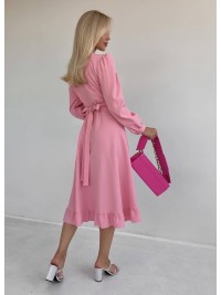 Сукня міді на запах рожевого кольору 34469