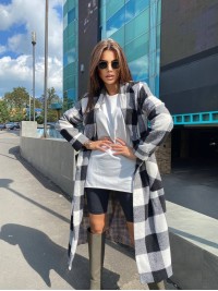 Жіноче легке кашемірове пальто графiтового кольору 34473