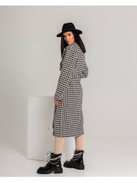 Жіноче легке кашемірове пальто чорно-бiлого кольору 34474