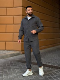 Чоловічий вельветовий костюм графiтового кольору 34481