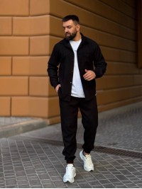 Чоловічий вельветовий костюм чорного кольору 34482