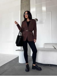 Жіночий пiджак коричневого кольору 34483