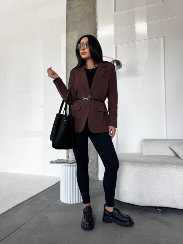 Жіночий пiджак коричневого кольору 34483